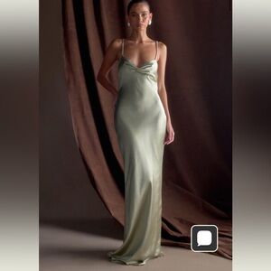 Silky Sage Green Slip Gown
